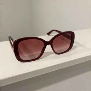 GUCCI Oversized Burgundy Sunglasses
